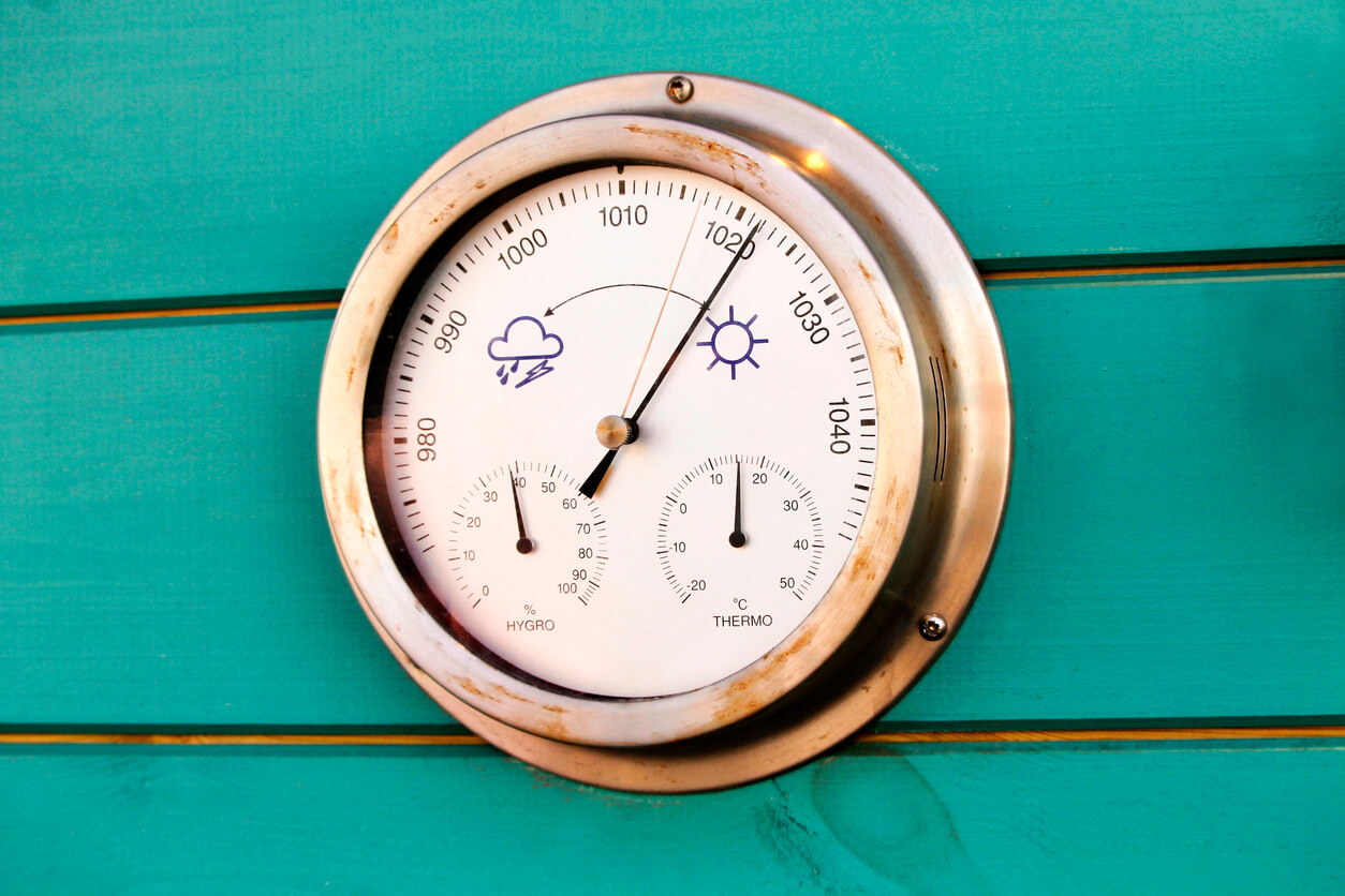 a barometer measuring atmospheric pressure