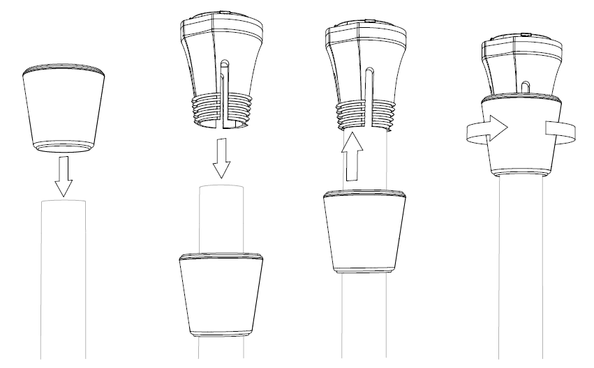 a diagram of the Tempest Weather System's pole mount